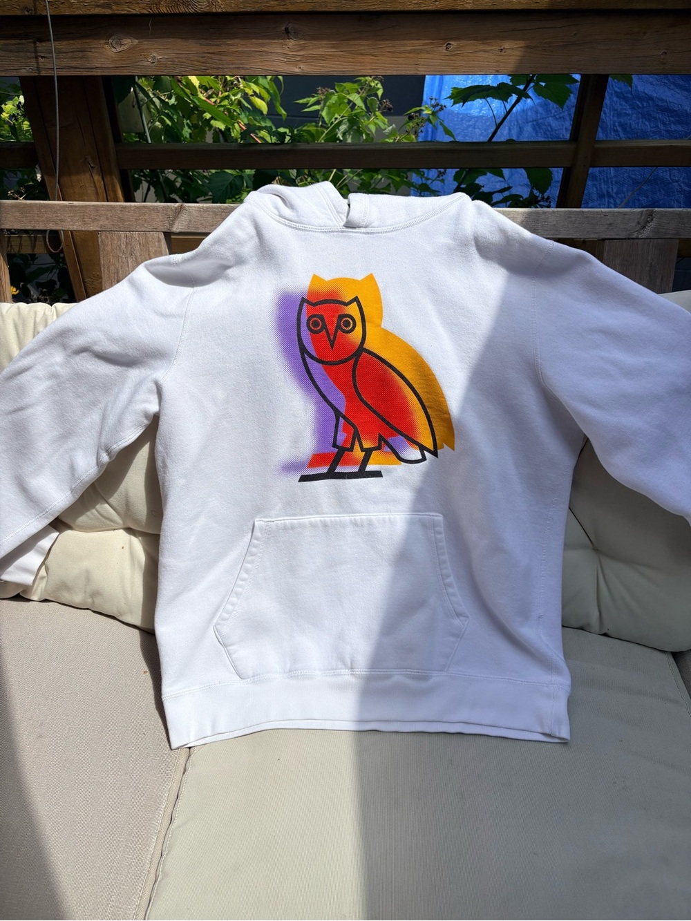 OVO White Hoodie with Stencil Owl Graphic